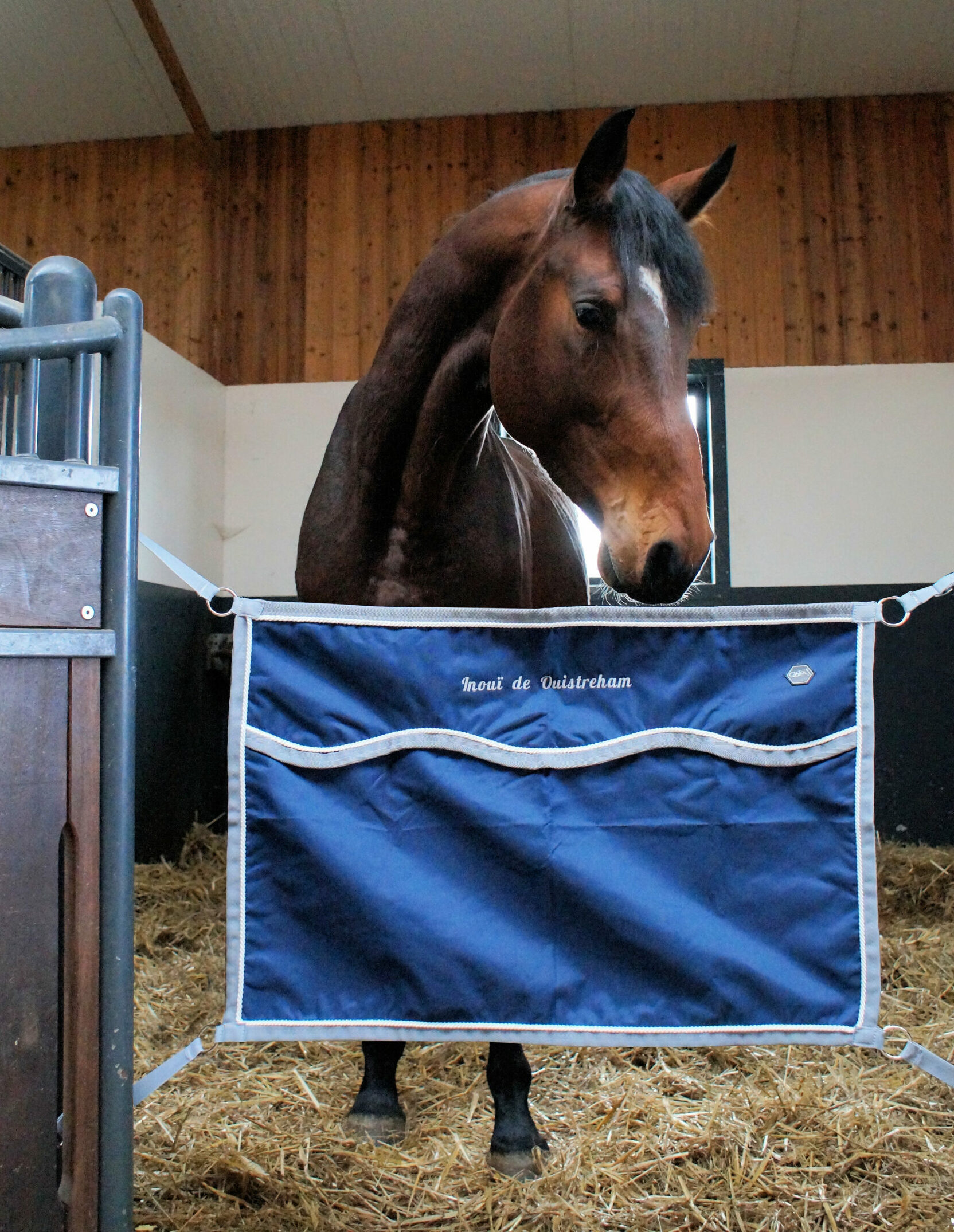 Porte de box avec broderie personnalisée